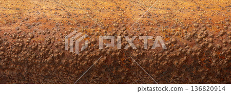 Rusting metal surface showing heavy corrosion and decay 136820914