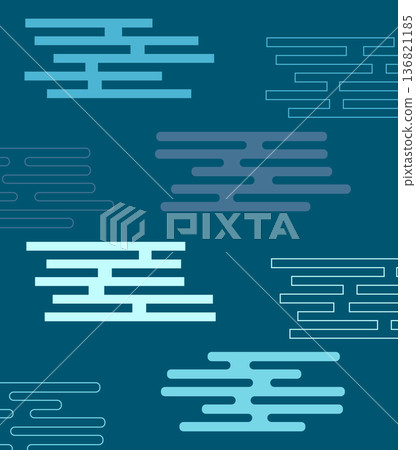 geometric clouds vector illustration, traditional chinese or japanese decorative motifs geometric clouds vector illustration, traditional chinese or japanese decorative motifs 136821185