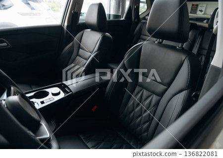 Comfortable seats. Interior of the modern car, close up view 136822081