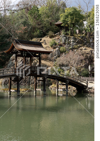 Yakatabashi Bridge in the garden of Eihoji Temple, a branch of the Rinzai sect of the Nanzenji school Yakatabashi Bridge in the garden of Eihoji Temple, a branch of the Rinzai sect of the Nanzenji school 136823098