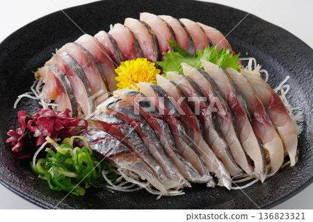 Horse mackerel sashimi Horse mackerel sashimi 136823321