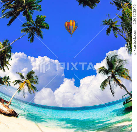 Beautiful coral reef sea in the Indian Ocean Beautiful coral reef sea in the Indian Ocean 136823846