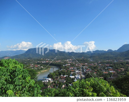 View of Luang Prabang from Mount Phousi View of Luang Prabang from Mount Phousi 136823959