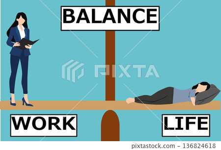 Work-life balance illustrations 136824618
