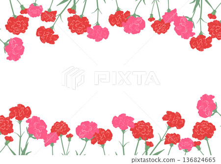 康乃馨花框素材(向量圖) 康乃馨花框素材(向量圖) 136824665