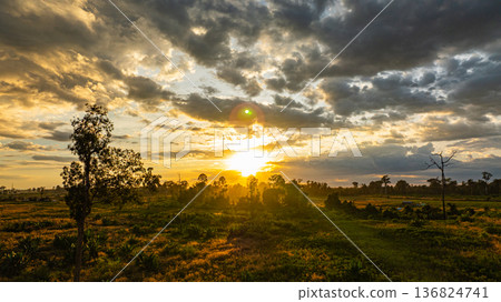 beautiful cloud at sunrise above the mountains beautiful cloud at sunrise above the mountains 136824741