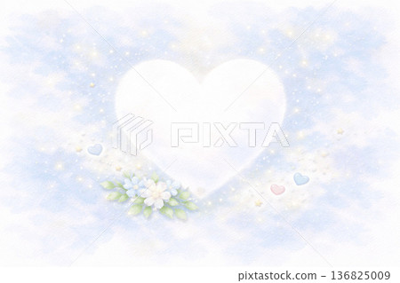 白色情人節系列：白色心形背景，籠罩在光芒之中 136825009
