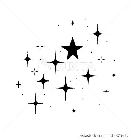 Stars shining brightly in a dark sky create a beautiful and enchanting celestial display 136825662