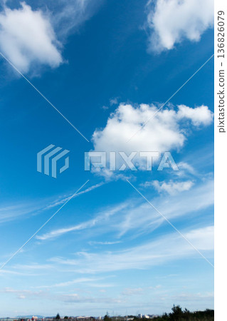 Summer landscape with cumulonimbus clouds and blue sky Summer landscape with cumulonimbus clouds and blue sky 136826079