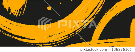 Vector japanese style ink brush stroke design 136826105
