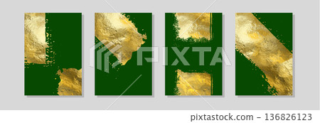 Vector Green and Gold Design Templates set 136826123