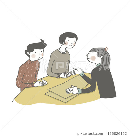 一對夫婦正在諮詢理財規劃師 136826132