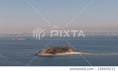 Mount Fuji in the distance from Cape Futtsu, the First Sea Fort in Tokyo Bay 02 136826211