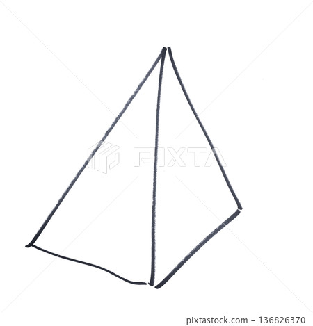 a pyramid drawn with a black marker 136826370