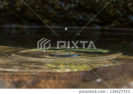 水滴落在水面上 水滴落在水面上 136827353