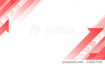 Rising red dot gradient arrow frame Rising red dot gradient arrow frame 136827385