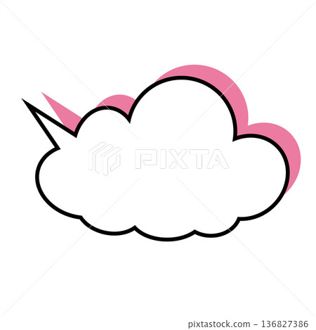 Simple fluffy cloud-shaped speech bubble (white background) Simple fluffy cloud-shaped speech bubble (white background) 136827386