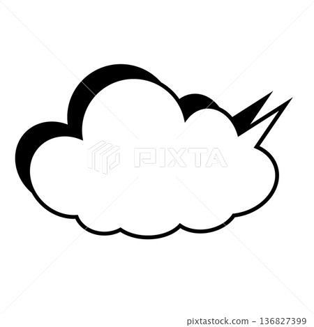 簡單的蓬鬆雲朵狀對話框（白色背景） 136827399