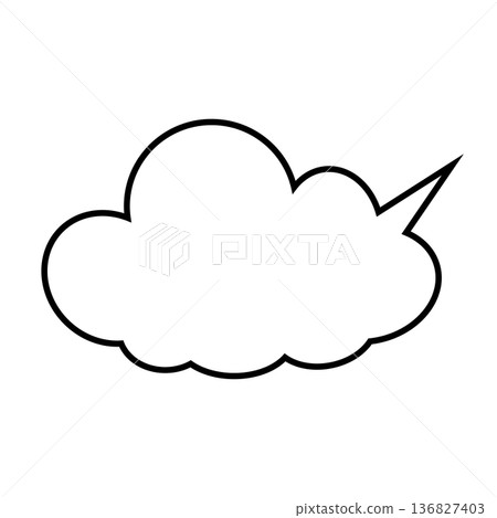 Simple fluffy cloud-shaped speech bubble (white background) 136827403