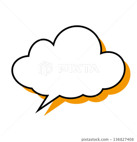 簡單的蓬鬆雲朵狀對話框(白色背景) 簡單的蓬鬆雲朵狀對話框(白色背景) 136827408