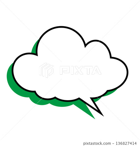 簡單的蓬鬆雲朵狀對話框(白色背景) 簡單的蓬鬆雲朵狀對話框(白色背景) 136827414