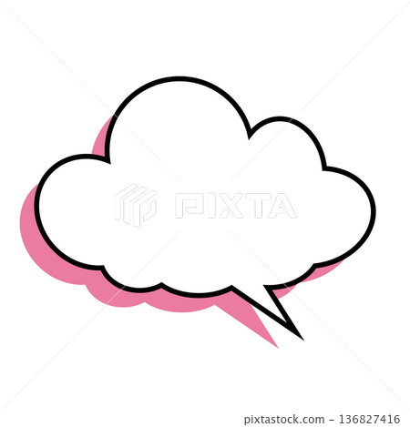 Simple fluffy cloud-shaped speech bubble (white background) Simple fluffy cloud-shaped speech bubble (white background) 136827416
