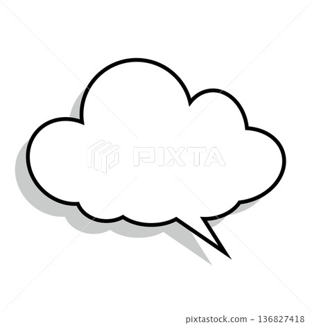 Simple fluffy cloud-shaped speech bubble (white background) Simple fluffy cloud-shaped speech bubble (white background) 136827418