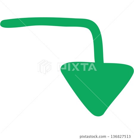 Illustration of a single filled hand-drawn arrow 15 (green) Illustration of a single filled hand-drawn arrow 15 (green) 136827513