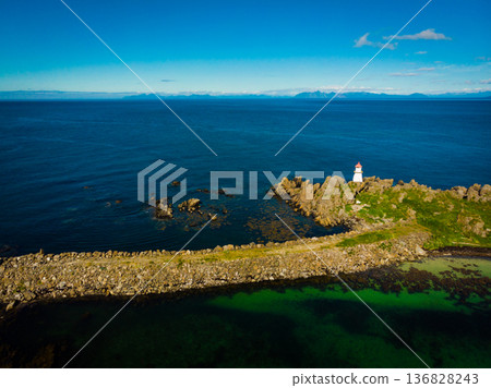 Lighthouse Hovsund Lofoten Islands Norway Lighthouse Hovsund Lofoten Islands Norway 136828243
