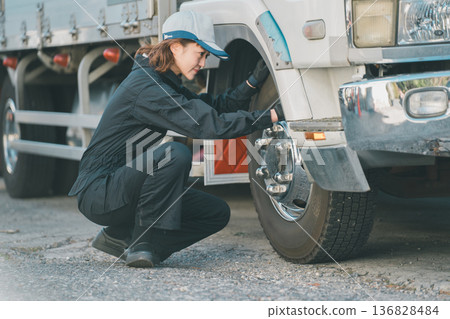 Female truck mechanic Female truck mechanic 136828484