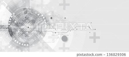 Ukrainian moderm circuit technology background for science and business theme 136829306