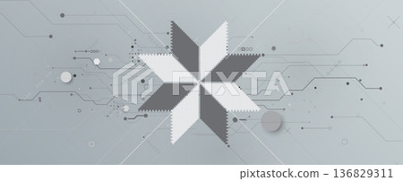 Ukrainian moderm circuit technology background for science and business theme 136829311