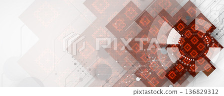 Ukrainian moderm circuit technology background for science and business theme 136829312