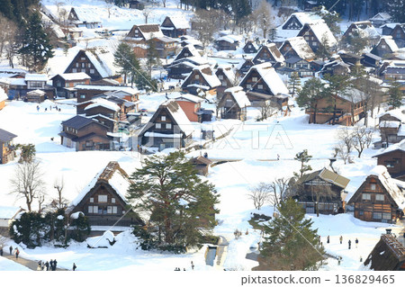 【岐阜縣】從城山展望台看到的白川鄉雪景 136829465