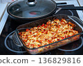 Casserole of Cauliflower with Chicken and Vegetables. 136829816