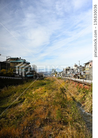 Autumn streetscape of the cobblestone streets of Shibu Onsen (Yamanouchi Town, Nagano Prefecture) 136830036