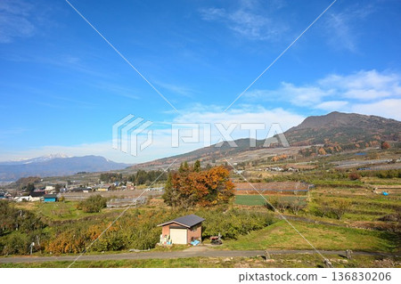 Morning mist spreading across the mountains and plains (Nagano Prefecture) 136830206