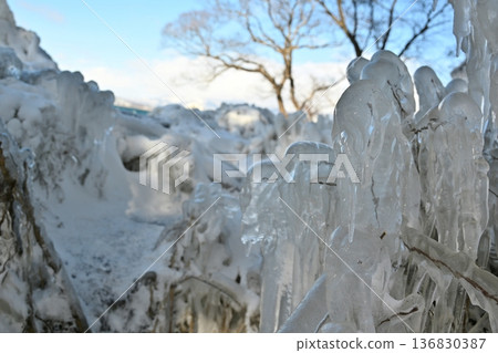 Spray ice on Lake Inawashiro, Fukushima Spray ice on Lake Inawashiro, Fukushima 136830387