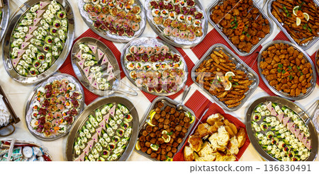 food on plates food on plates 136830491
