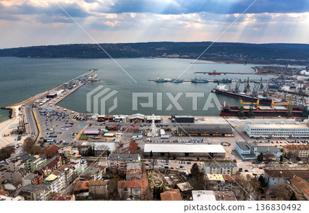 seaport and breakwater  136830492
