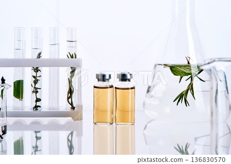 Natural herbal extracts developing in science laboratory Natural herbal extracts developing in science laboratory 136830570