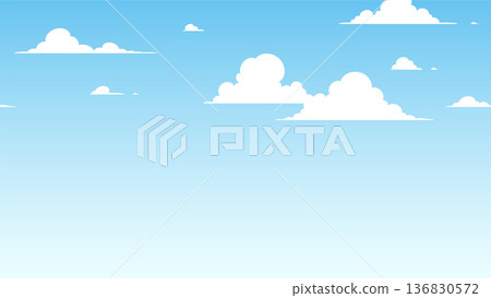 Simple cloudy sky background illustration_seamless_16:9 136830572