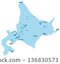 Location map of Hokkaido's 35 cities 136830573