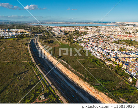 Aerial panoramic view of Villamartin area on Costa Blanca 136830926