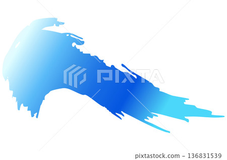 Vector background illustration of blue waves drawn with a Japanese brush stroke 136831539
