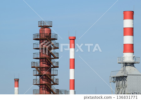 Pipes refinery furnaces and distillation column 136831771