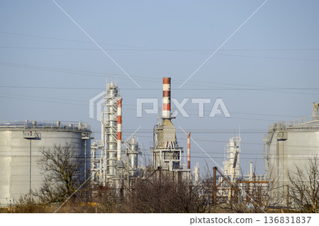 Distillation columns, pipes and other equipment furnaces refinery. Distillation columns, pipes and other equipment furnaces refinery. 136831837