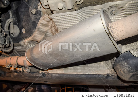 Exhaust system of the car. The muffler of exhaust gases. 136831855
