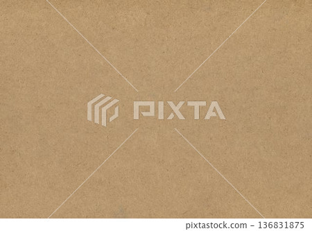 Brow Craft Paper Textured Background Empty Blank Cardboard Texture Backdrop for Scrapbook, Neutral Beige Organic Material Horizontal Banner 136831875