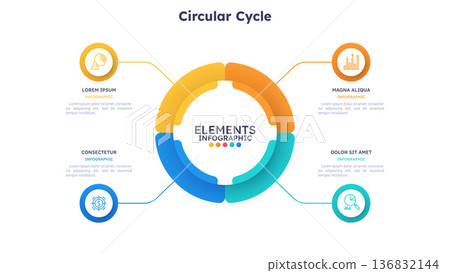 Modern Infographic Vector Illustration. Presentation Slide Chart Modern Infographic Vector Illustration. Presentation Slide Chart 136832144